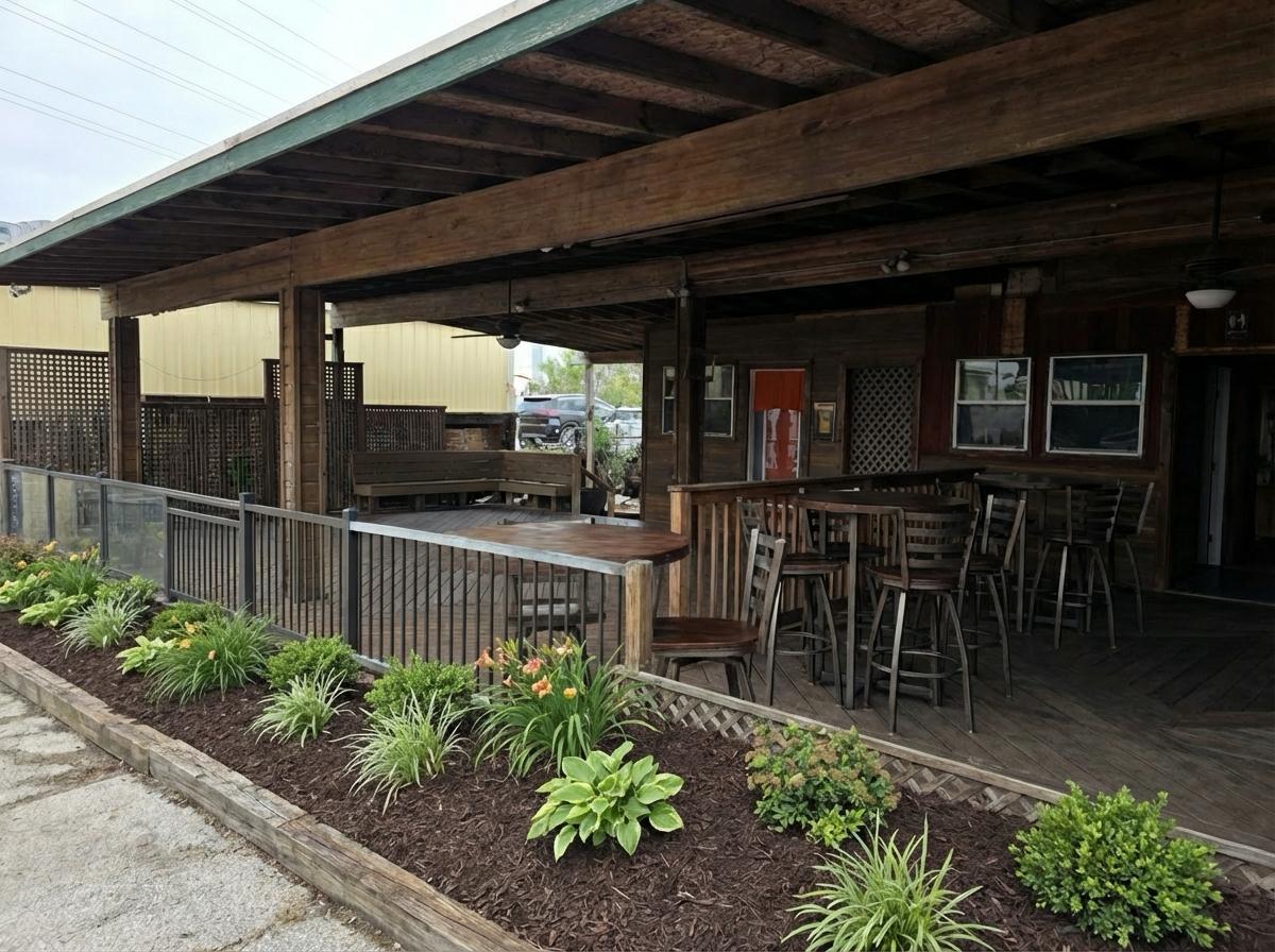 Outdoor bar and patio rendering